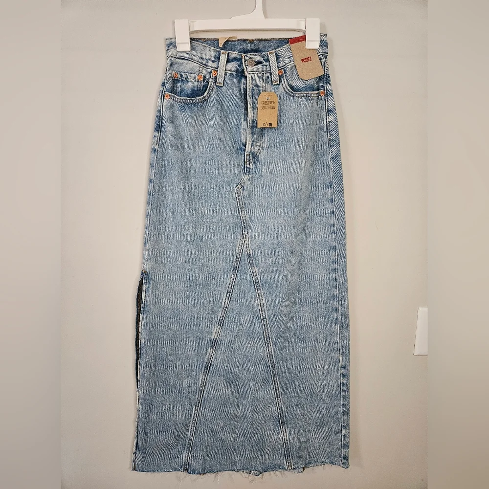 Levi's Light Blue Denim Maxi Skirt - Picture 3 of 12